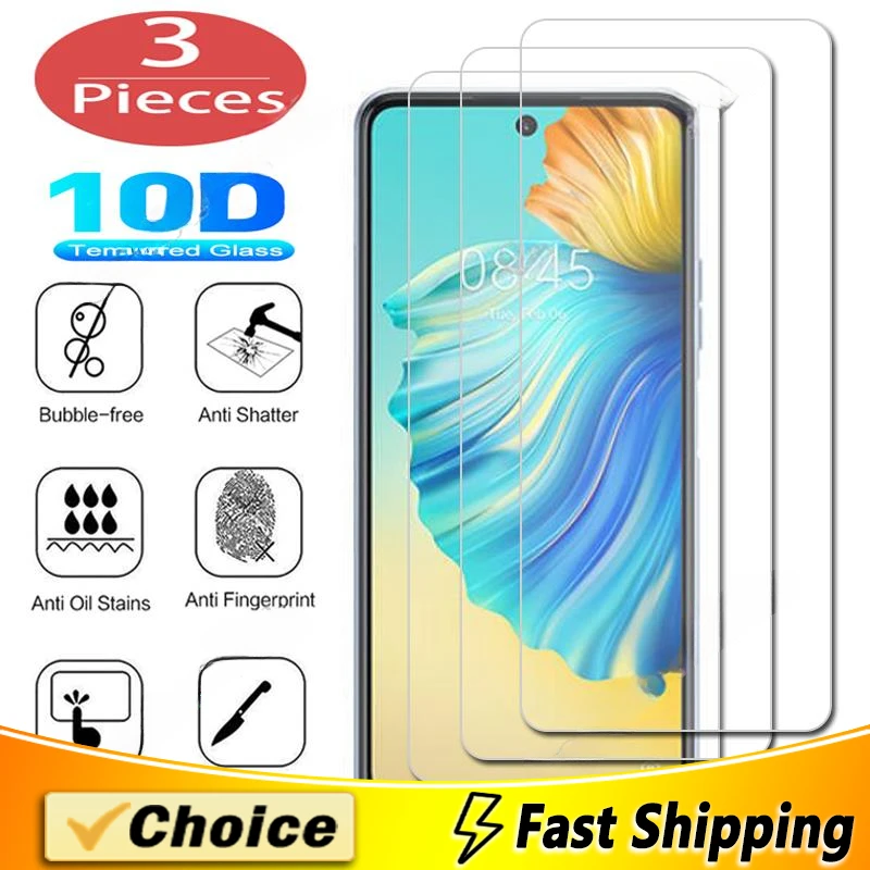 3Pcs Tempered Glass For Tecno Pova 2 Pop 5 3 Plus Phone Film For Tecno Camon 16 17 18 Pro 18i 12 Pro Screen Protector