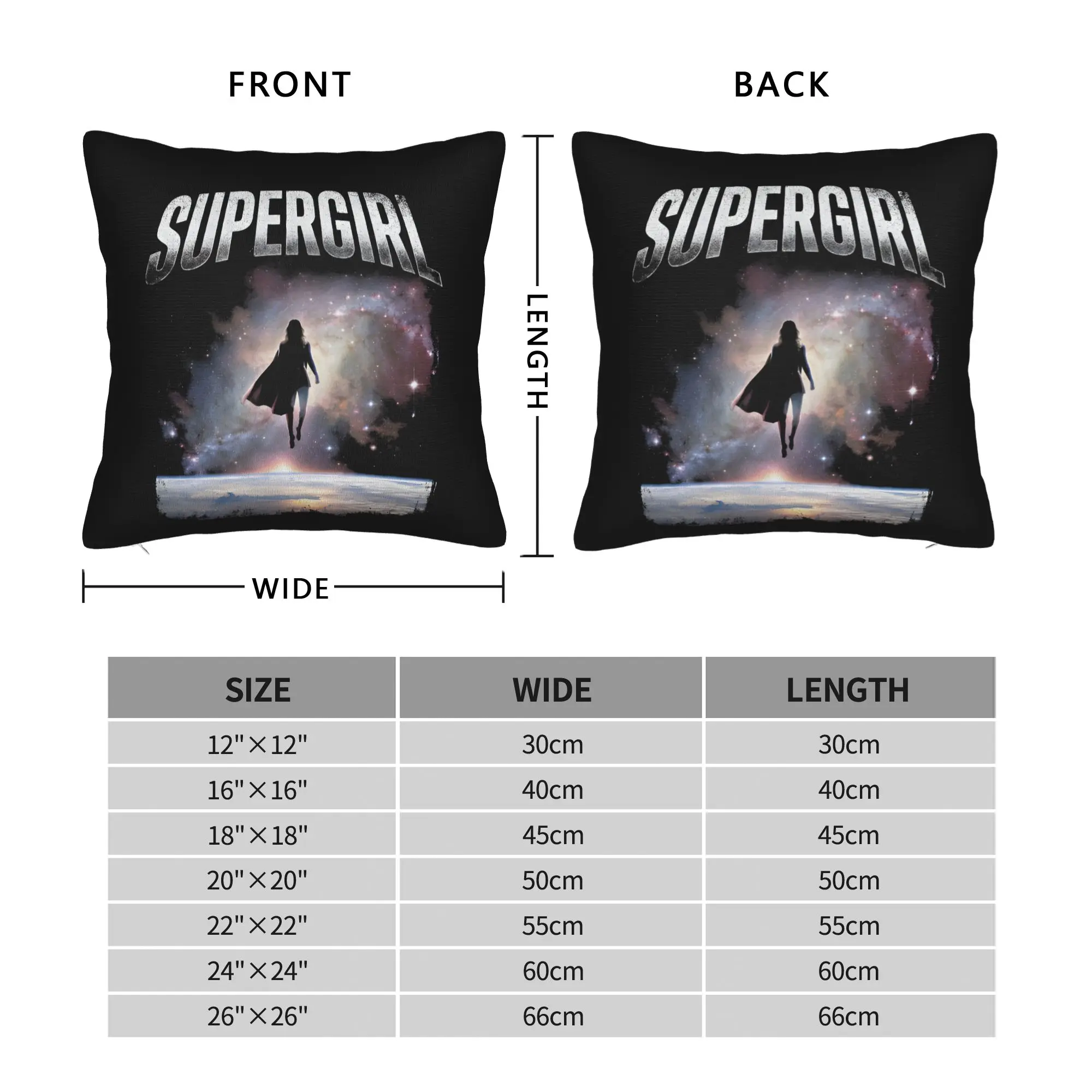 Super-girls  Square Pillow Cases Cushion Cover Customized Zipper Decor Pillowcase for Sofa 18"x18" - view 3