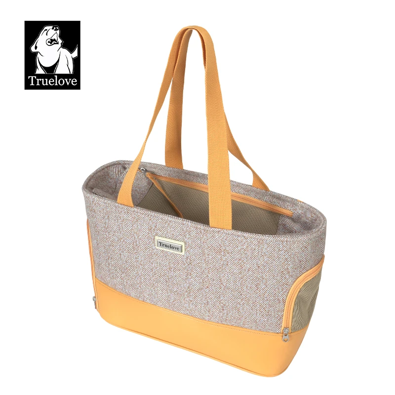 Truelove Pet Restraint Bag Travel Bags Hand Carrying Wool Fabric KAM Zipper Fashion Pet Carrier Bags for Cat Dog Subway TLX5171