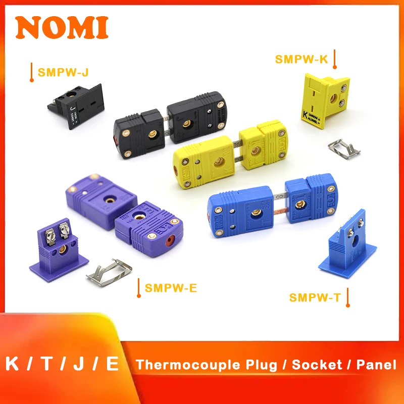 

Thermocouple Miniature Plug Socket Panel SMPW-K/J/T/E/-M/F MPJ-K/J/T/E-F High Temperature Resistance Compensation Wire Connector