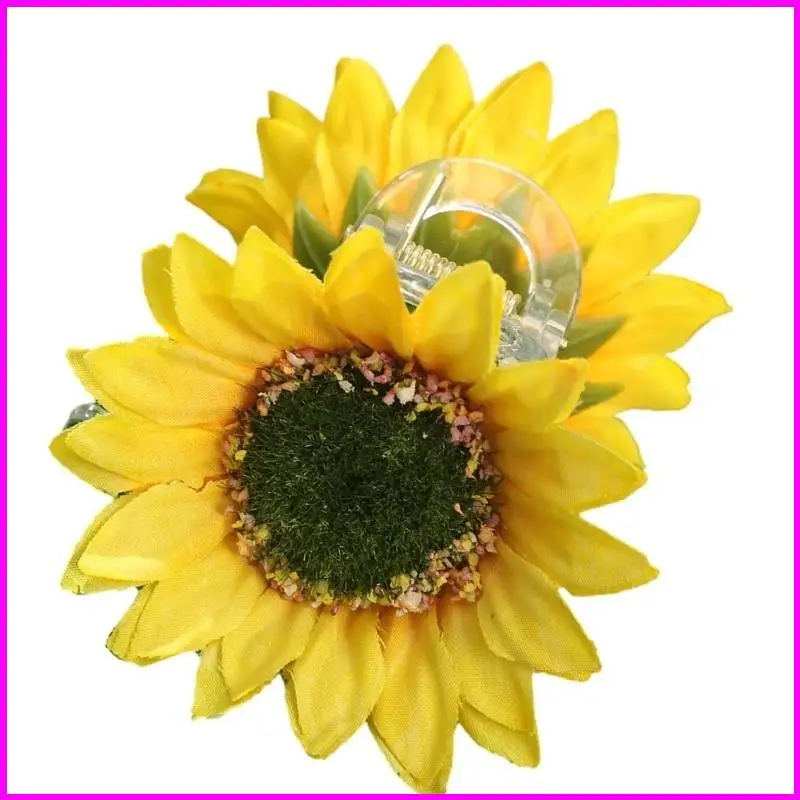 ピンクのバレンタインデーのヘア爪クリップ ポニーテール爪ひまわりバレッタ ヘアクリップ