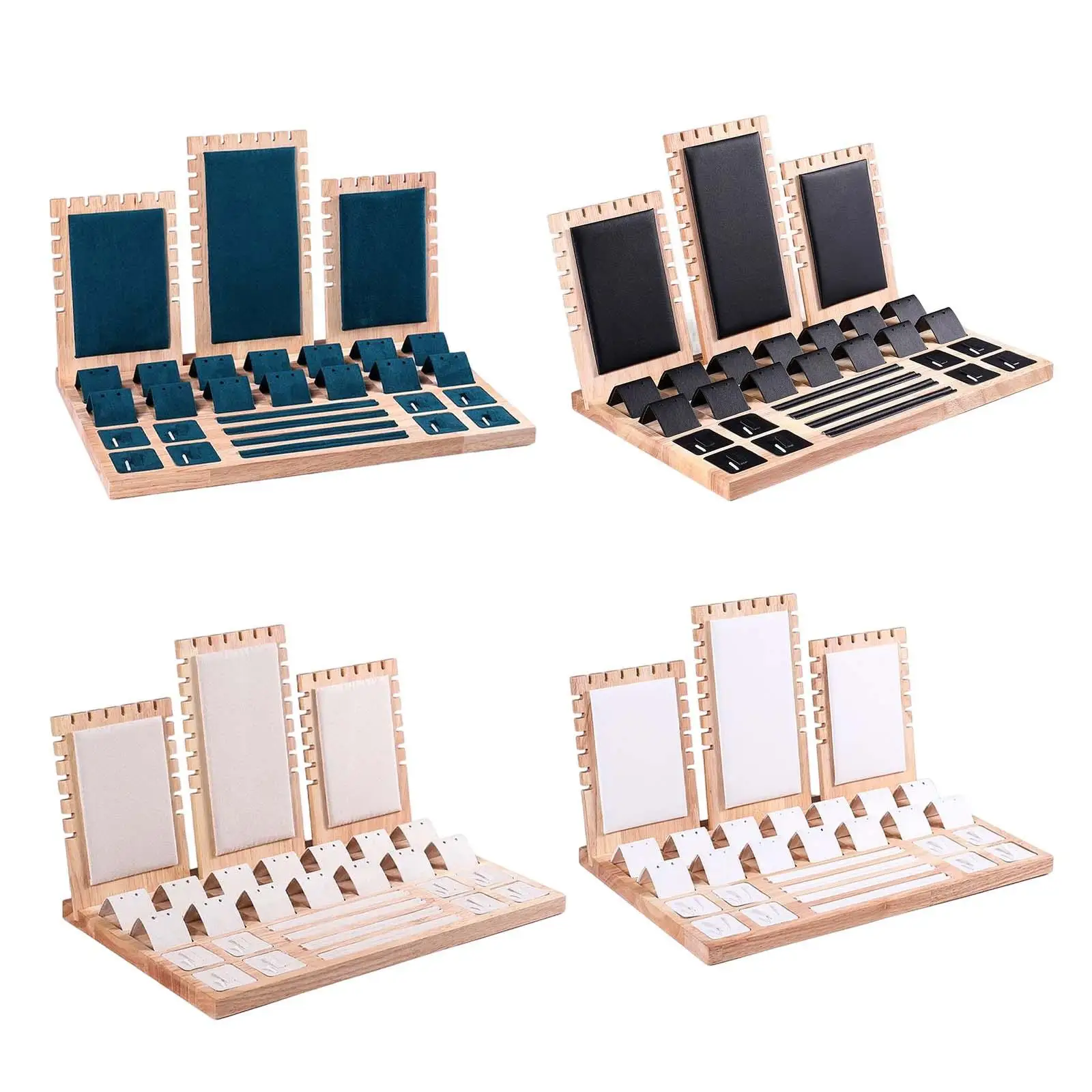 

Jewelry Display Stand Bamboo Multipurpose Storage Showcase Jewellery Display Stand for Pendant Earrings Necklace Bracelet Shop