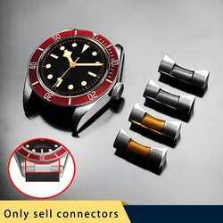 For Tudor Rudder Biwan Chronograph Little Red Flower M79360 Panda 1958  Precision Steel Head Grain Adaptor watchband strap