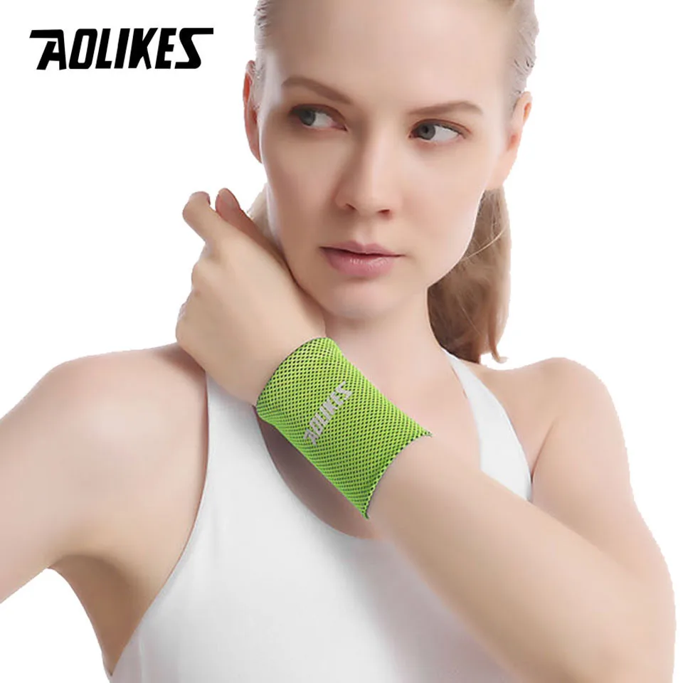 AOLIKES 1PC Cool Feeling Wrist Guard With Elastic Weaving Fitness Running Cycling Daily Exercise Comfortable and Sweat Absorbing