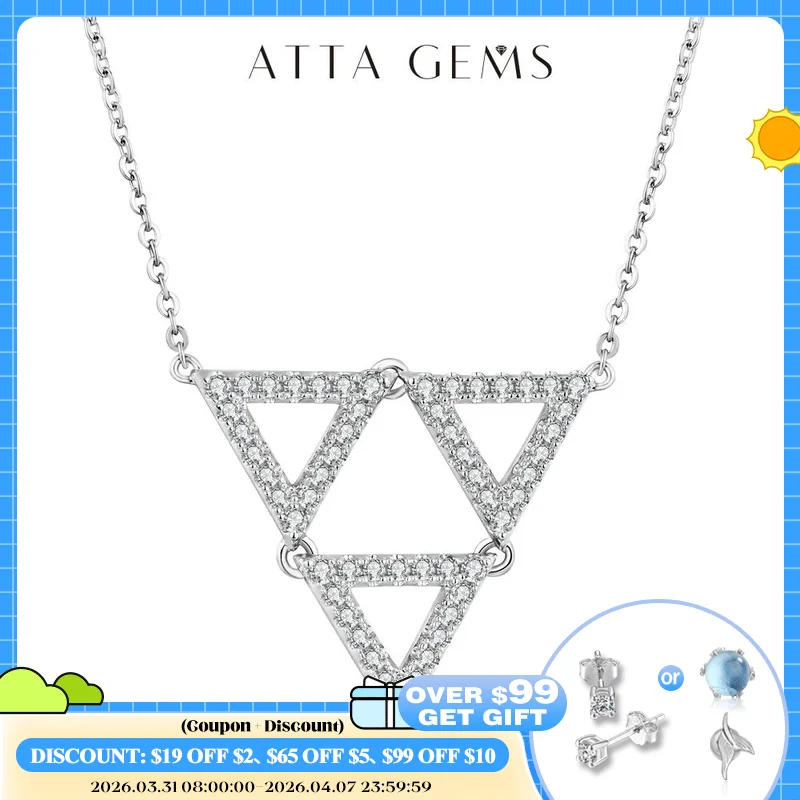 

ATTAGEMS 925 Silver Moissainte Necklace Pendant Round Cut 1.4mm D Color Moissanite Pass Diamond Test for Women Fine Neck Jewelry