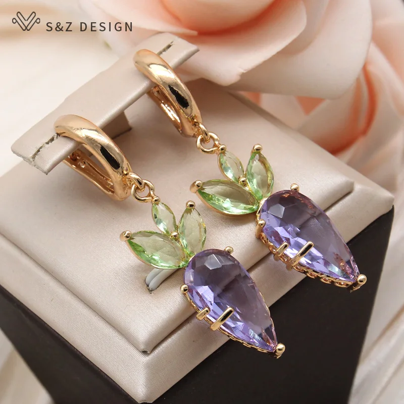 S&Z DESIGN New Fashion Lovely Vegetable Eardrop Colored Radish Dangle Earrings For Women Jewelry Girls Daily Accessories Gift