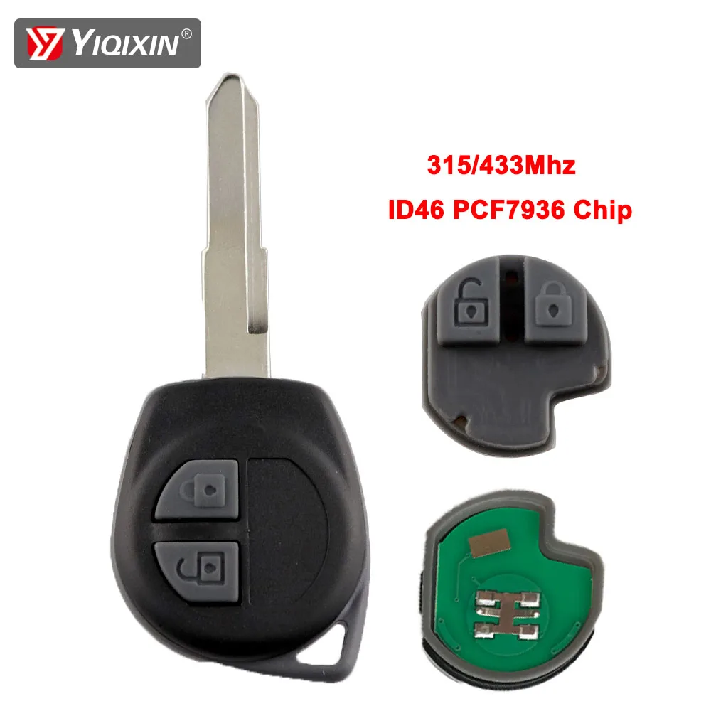 YIQIXIN Remote Car Key Shell Fob For Suzuki Swift SX4 Alto Vitara Grand Ignis Vauxhall Agila Splash 315/433Mhz ID46 PCF7936 Chip