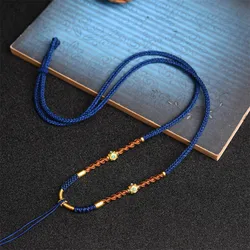 Handmade Pendant Braid Rope High-grade Lanyard Necklaces Jade Peace Buckle Jade Pendant Necklace Rope Men Women Simple Lanyard
