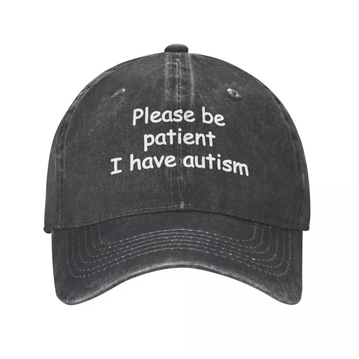 

Please Be Patient I Have Autism Unisex Baseball Cap Distressed Cotton Caps Hat Fashion Outdoor All Seasons Travel Snapback Hat