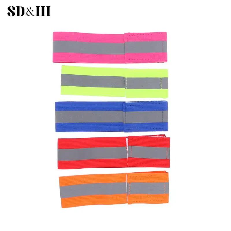 Reflective Bands Elasticated Armband Wristband Ankle Leg Straps Safety Reflector Tape Straps for Night Jogging Walking Biking