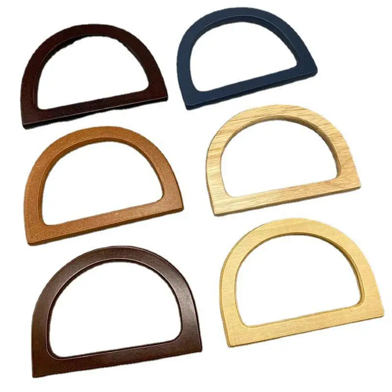 1 Stück Holz-Halbkreis-D-förmiger Taschengriff, Gehäkelte Taschengriffe, Ersatz für DIY-Handtaschen, Geldbörsen, Gepäck, Handgefertigter Griff – Detail 5