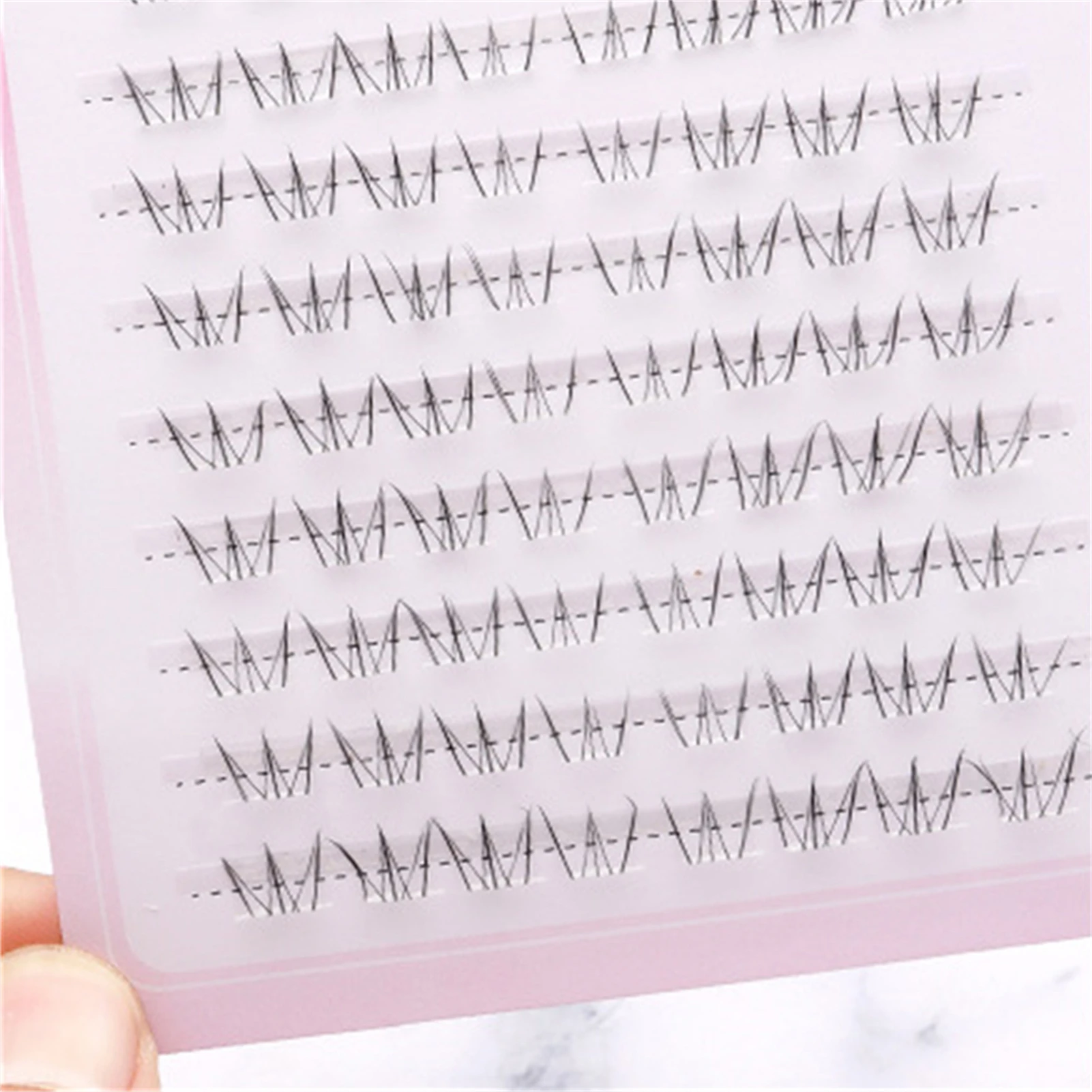 10列 5-7mm エアローワーまつげ グルー不要 つけまつげ セグメント化 ナチュラルキャットアイ 下まつげ W型ボトムまつげ