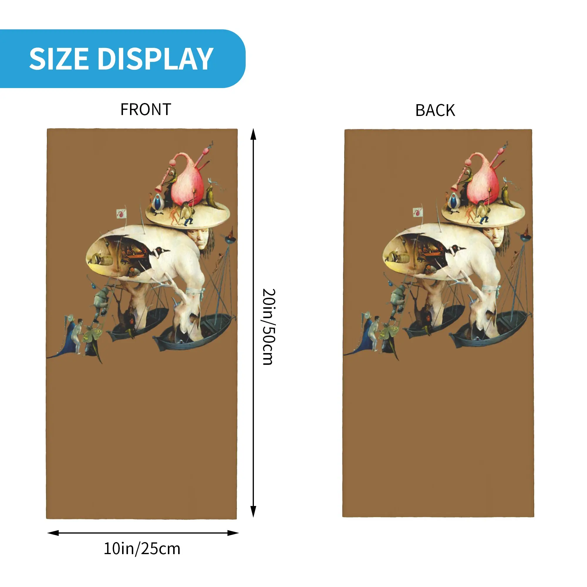 Hieronymus-Bosch Detail Garden of Earthly Delights Bandana Neck Gaiter Balaclavas Mask Scarf Multifunctional Headband Adult