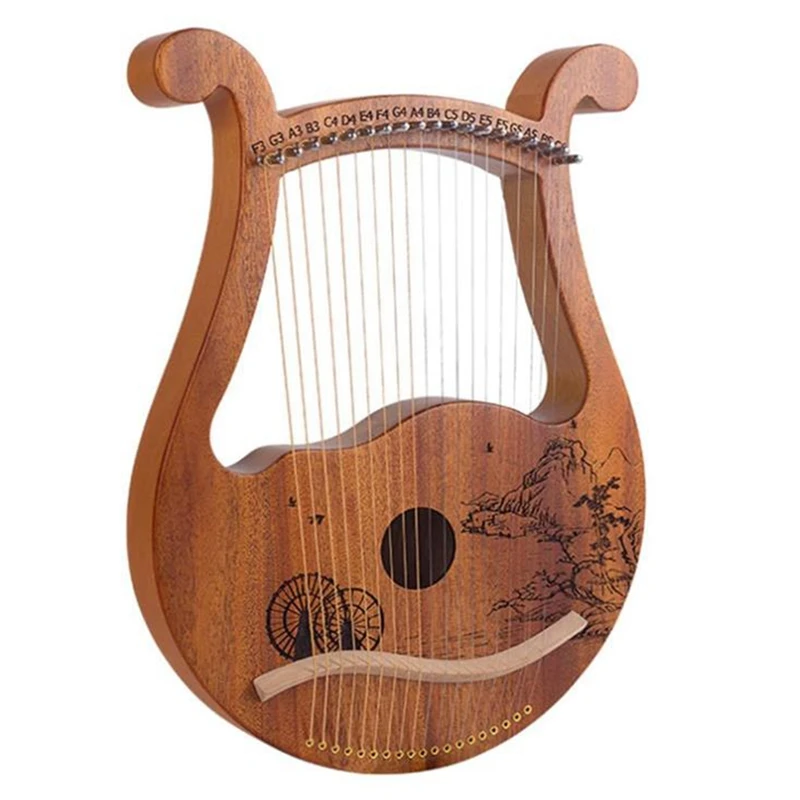 

Lyre Harp,19 String Mahogany Lyre Harp,19 String Lyre Unique Patterns Carved Symbols,For Music Lovers Beginners,Etc