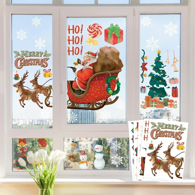 Christmas Party Decorations - 5 PCS Snowflake Window Clings Stickers for Glass | Christmas Decorations Indoor Outdoor