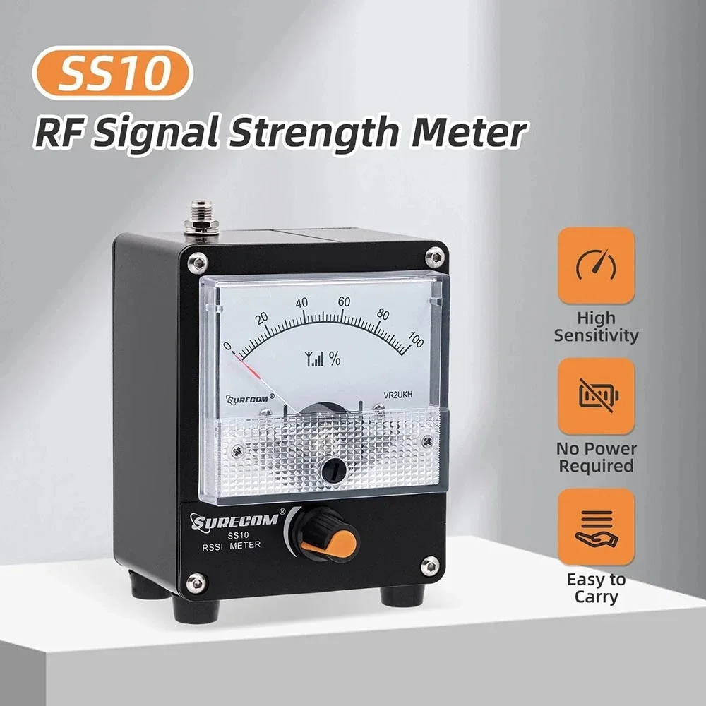 Surecom SS10 100K-3GHz RF Signal Strength Meter Test Suitable Antenna For Walkie-talkie Use Measure Radio Field