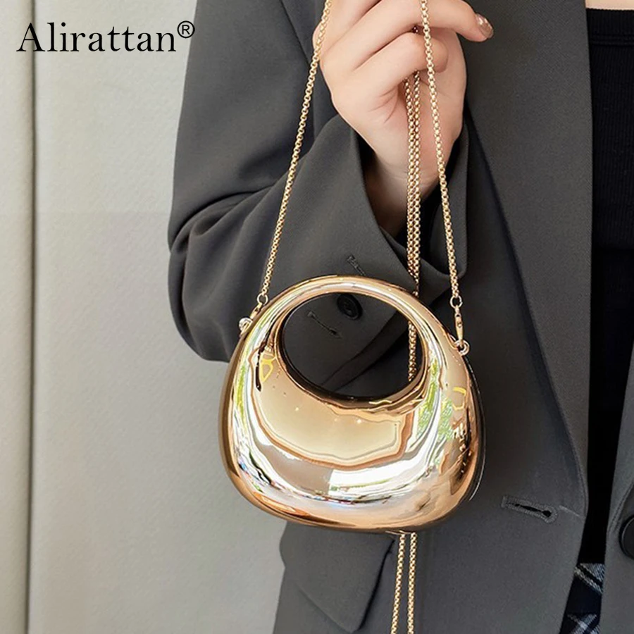 

Alirattan 2026 New Evening Clutch Clear Acrylic Women Handbags Fashion Shoulder Bag Half Moon Wedding Purses Party Tote Ladies