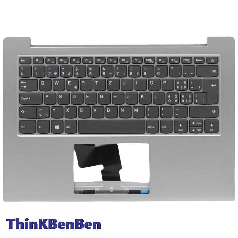 SWS Swiss Platinum Grey Keyboard Upper Case Palmrest Shell Cover For Lenovo Ideapad Slim 1 14 14AST 05 5CB0W43925