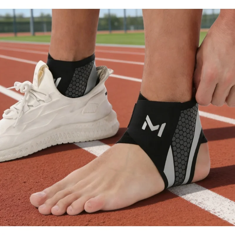 One-Piece Compression Ankle Support Brace Anti-Sprain Ankle Protection for Basketball Soccer Running - Sports Injury Prevention