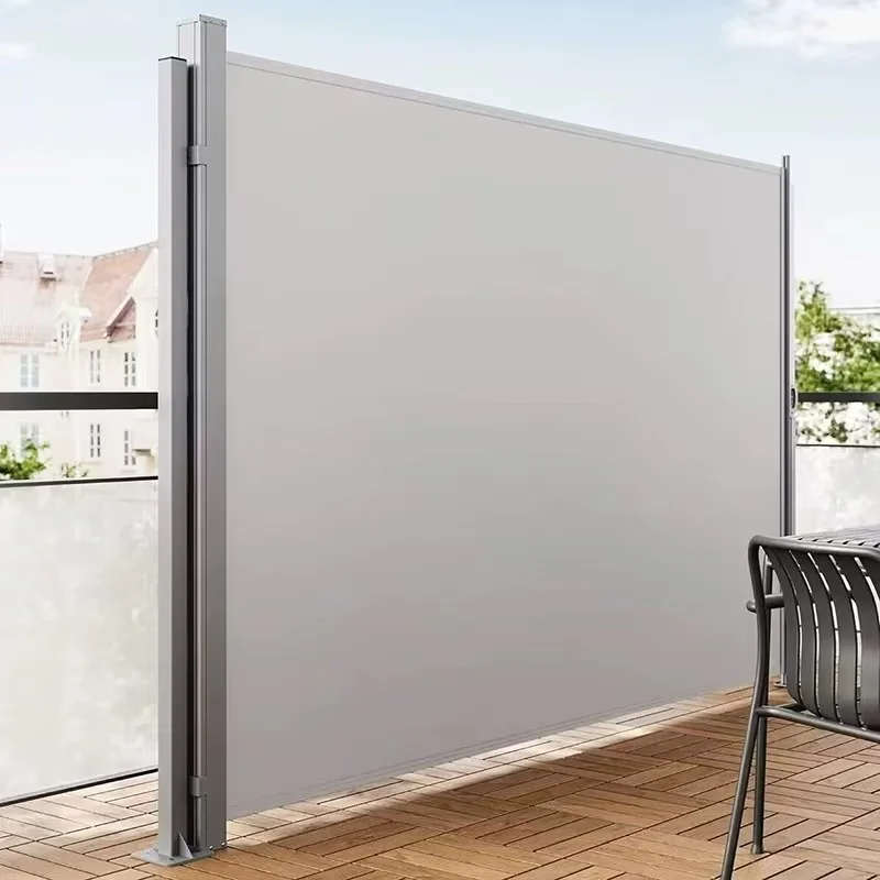Windproof Rolling Shutters Side-Drawn Can for Protection Against Wind Rain Sun-Shade Sails Made Poly Material