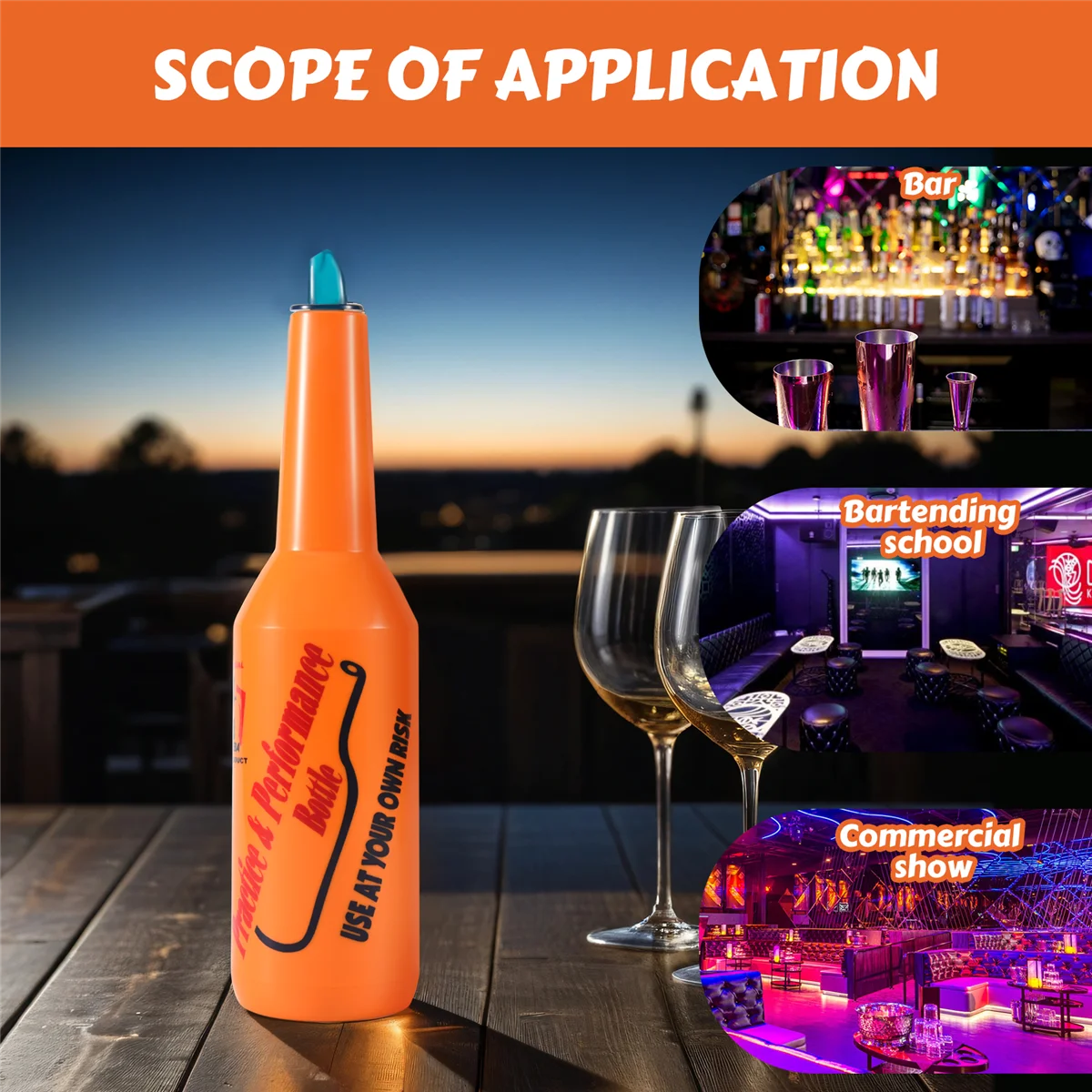 

【Падение цены】Flair Bartender Практика бармена Бар Паб Бутылка вина Коктейльный шейкер - оранжевый