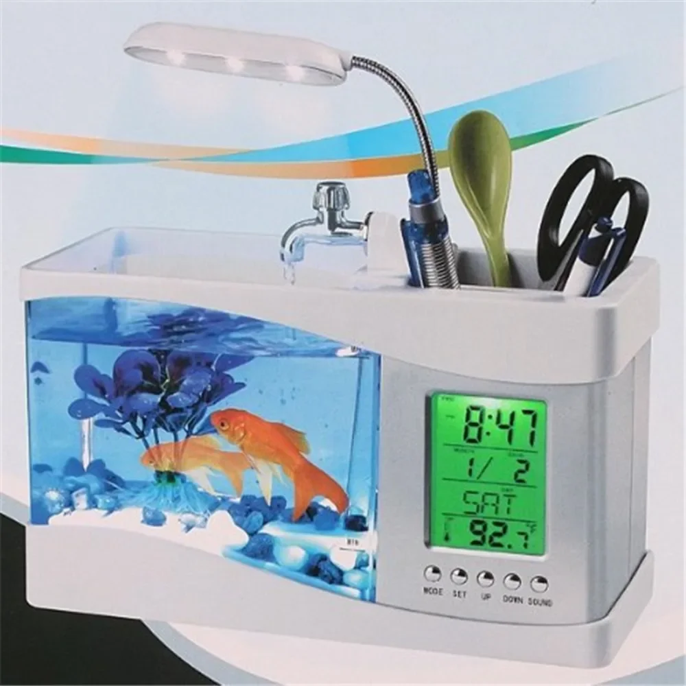 

Creative Small Desktop Ecological Fish Tank Aquarium Multi Functional Perpetual Calendar Fish Tank Goldfish Tank Fish Supply