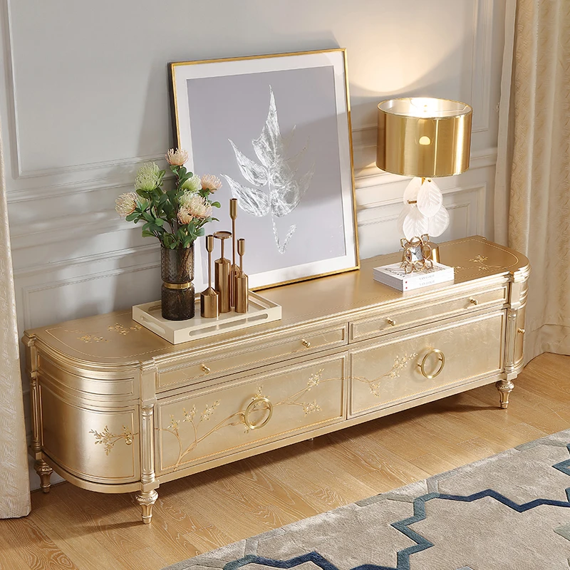 Storage Organizer Gold Tv Table Living Room Luxury Universal Floor Tv Stands Modern Nordic Fernsehen Tisch Furniture Home
