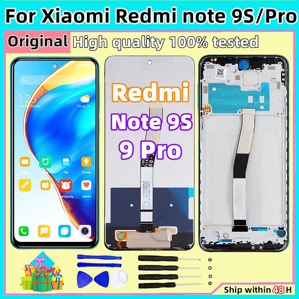 ORG LCD For Xiaomi Redmi Note 9 Pro LCD Display Touch Screen Digitizer For Redmi Note 9S Display M2003J6B2G Replacement Parts