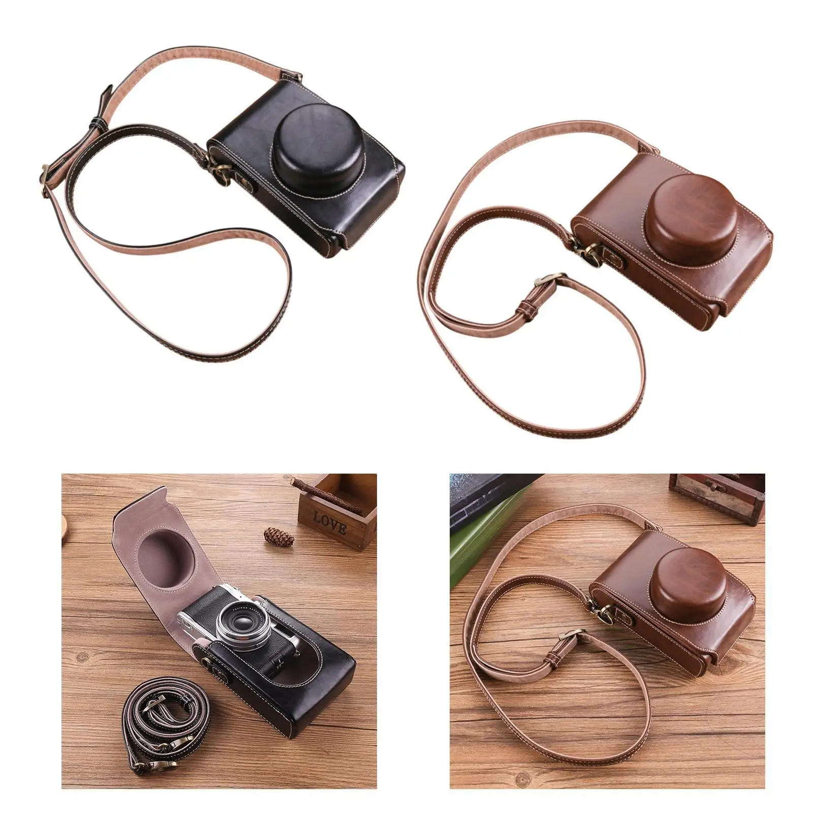 Camera Carrying Bag Travel Use PU Leather Camera Case for x100F D-lux7 XE4