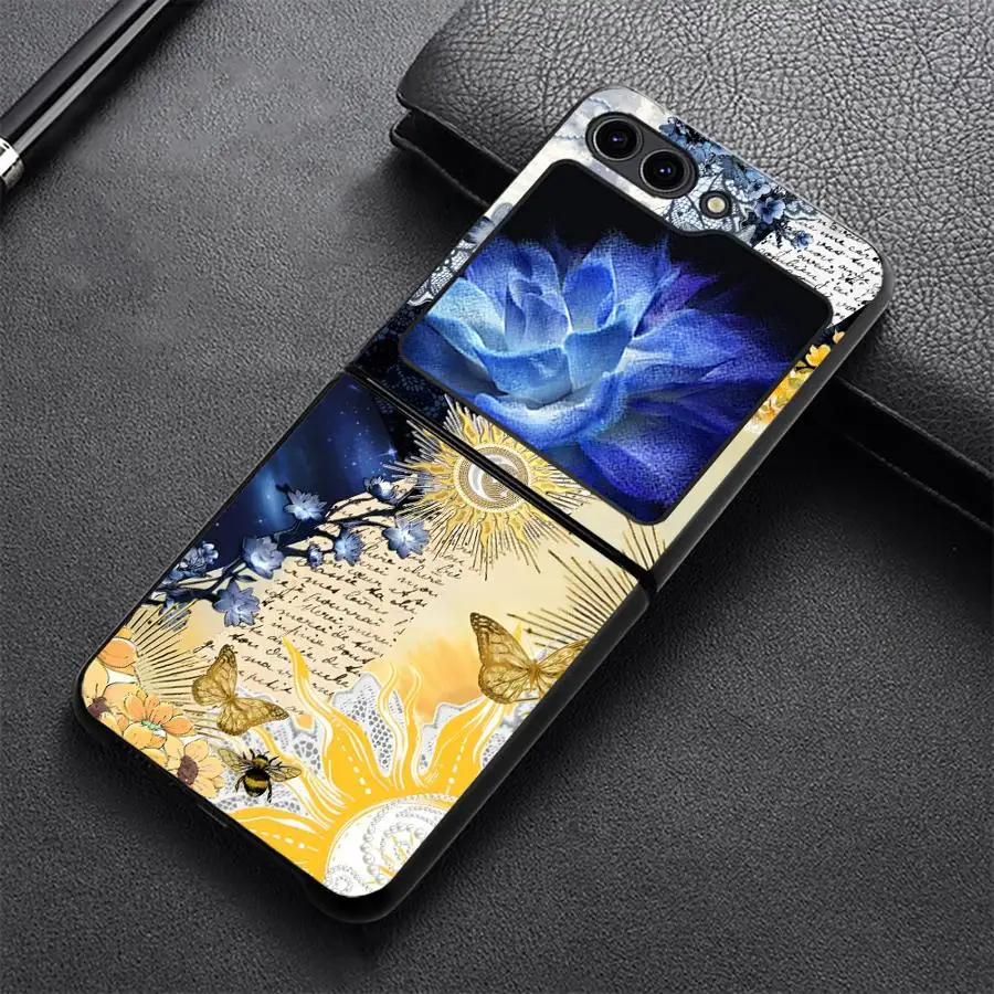 Phone Cover Case for Samsung Galaxy Z Flip 8 Flip7 FE Flip3 Flip6 Flip5 Flip4 Z Flip 7 6 5 4 3 Creative Butterfly Sun