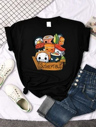 Kawaii Delicious Food Sushi Babys Style Print Women T Shirt Summer Fashion Tops Fashion Tee Shirts Loose Soft Female T Shirts