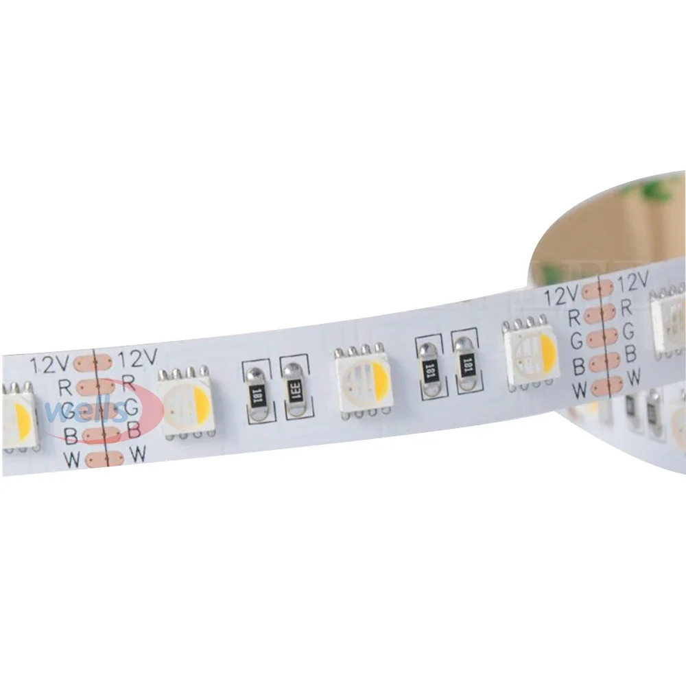 Imagem -05 - Rgbw Rgbww Cores em Chip Led 60leds m 300leds à Prova Dip30 Água Ip30 65 Ip67 5050 Smd Flexível Luz de Tira Led m Lote dc 12v 24v