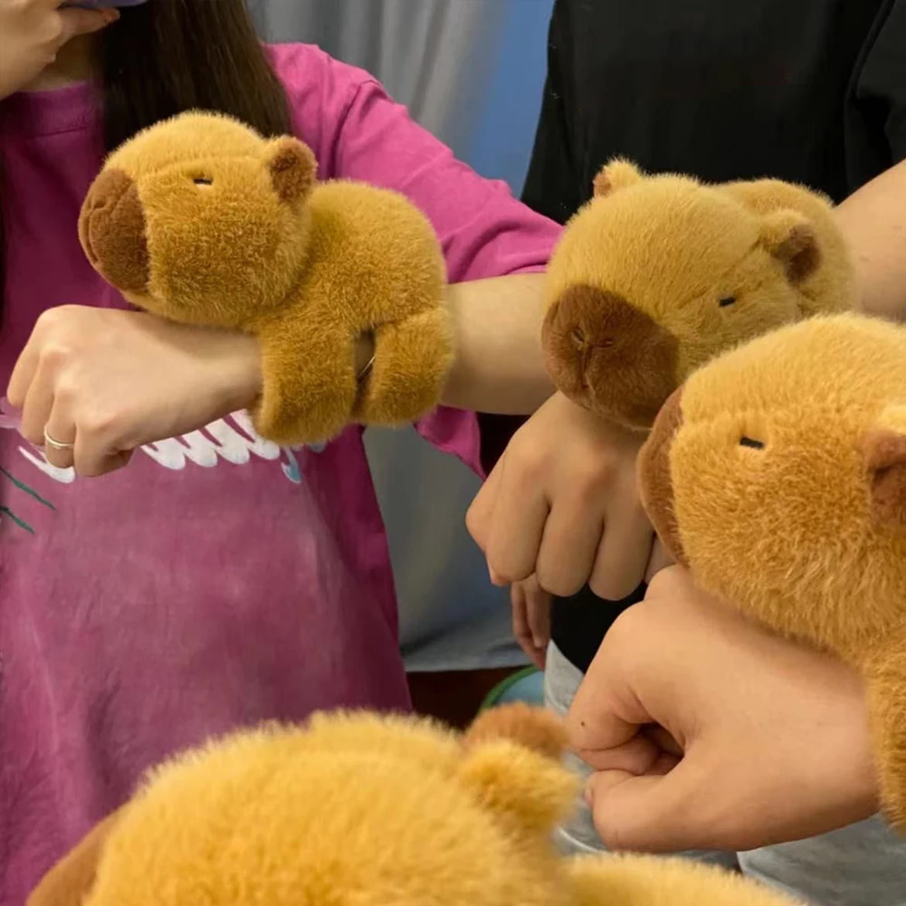 Cute Capybara Plush Wristbands Soft Skin-friendly Safe Plaything For Home