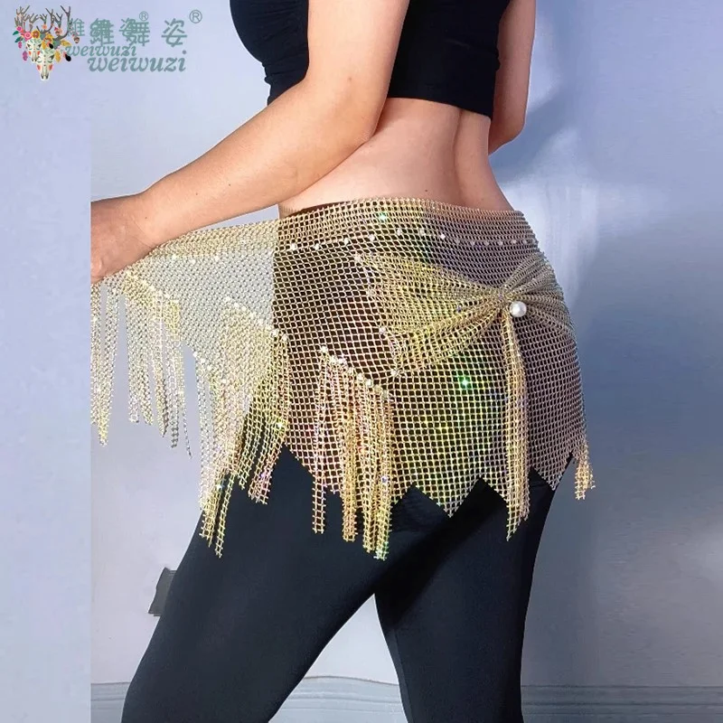 벨리 댄스 연습 액세서리 여성용 패셔너블하고 귀여운 리본 AB 스톤 벨트 성인 및 어린이용 오리엔탈 댄스 벨트