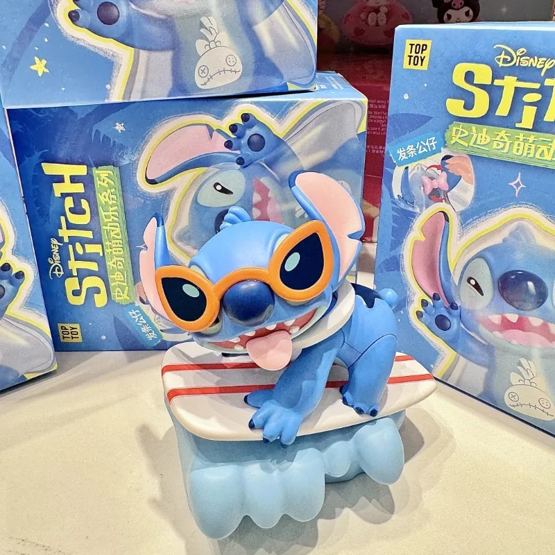 Disney Disney Stitch Cute Series Blind Box Clockwork Doll Anime Kawaii Model Toys Collection Decoration Ornament Birthday Gift