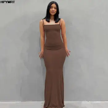 Satin Slip Sleeveless Backless Slim Sexy Maxi Dress 2022 Spring Women Party Y2K Concise Bodycon Elegant Dresses Female Clothing 3