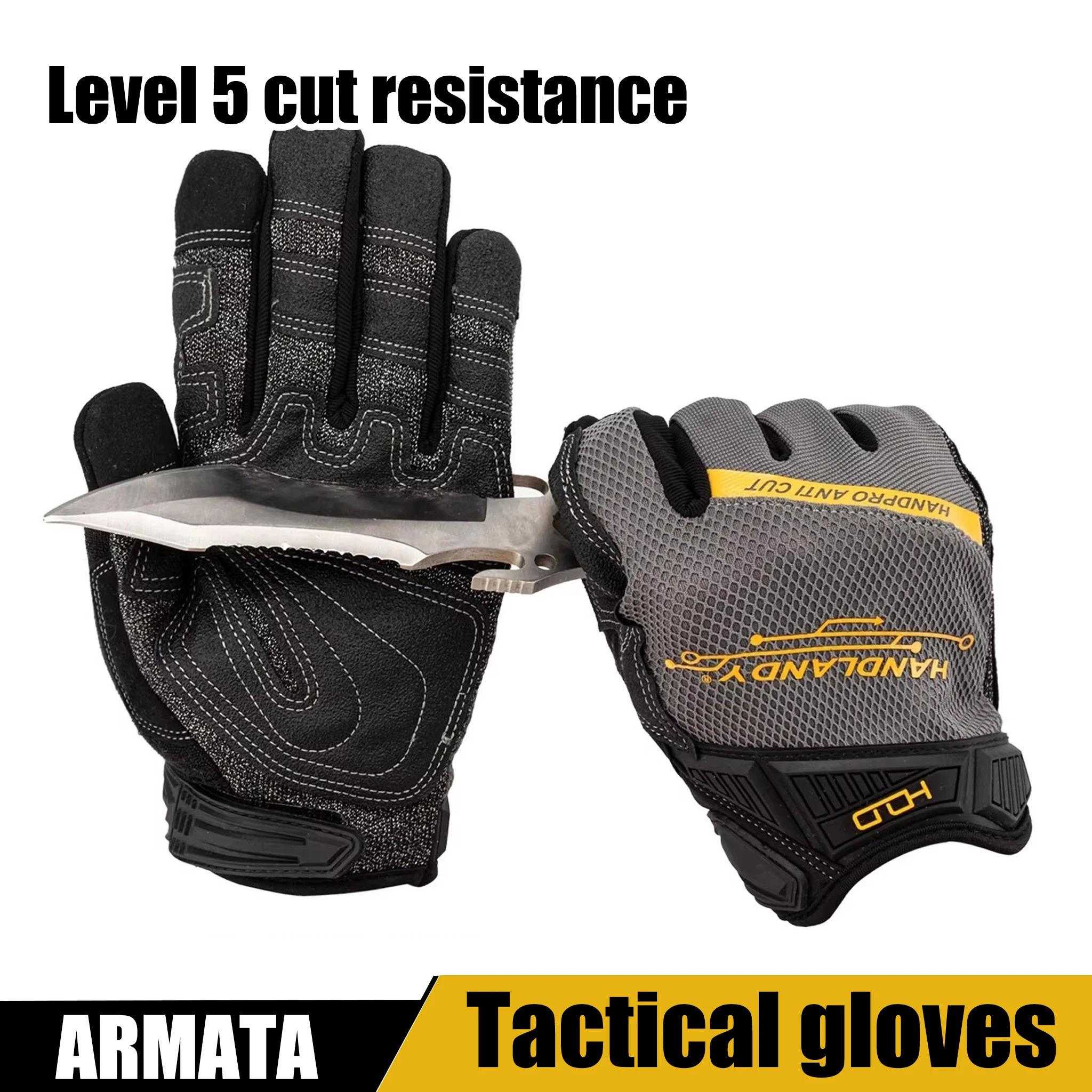 

Level 5 anti-cut gloves, tactical anti-scratch and wear-resistant full-finger outdoor cycling safety protective duty gloves