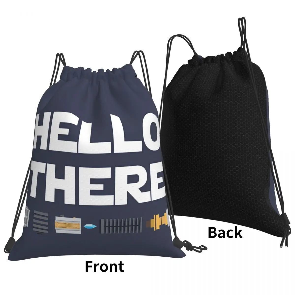 Hello There Backpacks Multi-function Drawstring Bundle Pocket Storage Bag Book Bags for Man Woman Students