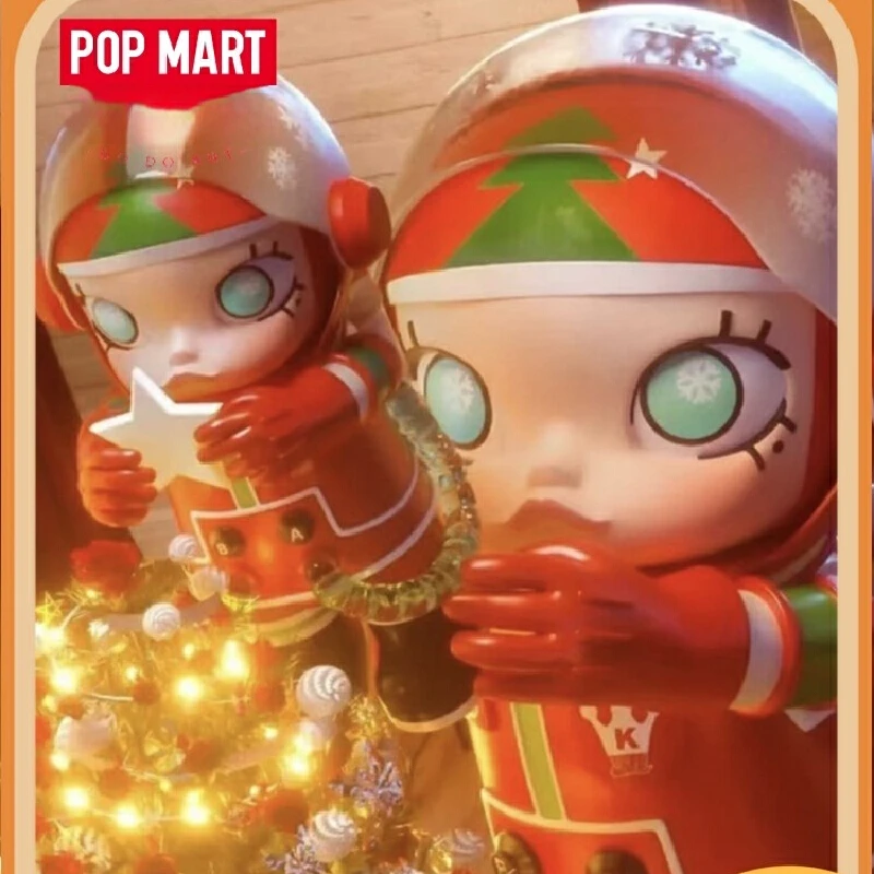 New Popmart Genuine 1000% Molly Limited Edition Mega Space Christmas Action Figure Room Decoration Collectible Toy Surprise Gift