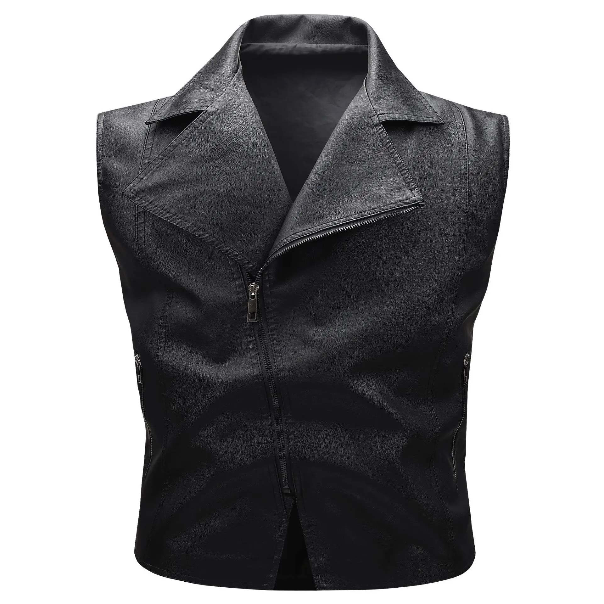 Chaqueta de moto con relleno ligero / Chaleco ligero para motocicleta / Chaqueta de moto de cuero Wild Child para hombre