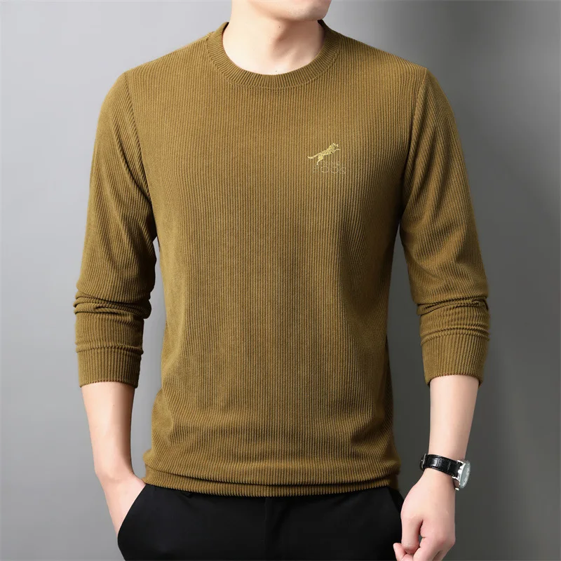 

Men's Round Neck Sweater Spring and Autumn New Long Sleeve T-shirt Men's Fashion Printing Casual Bottoming Shirt