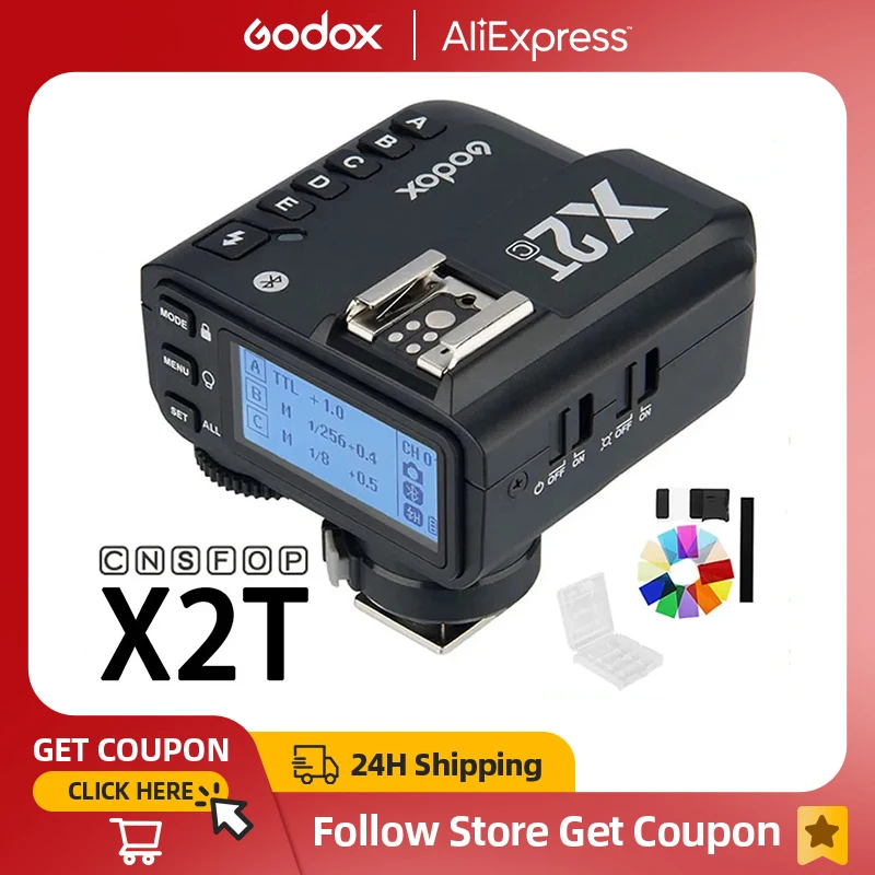 Godox X2 X2T-C X2T-N X2T-S X2T-F X2T-O X2T-P TTL 1/8000s HSS беспроводной триггер вспышки для Canon Nikon Sony Fuji Olympus Pentax