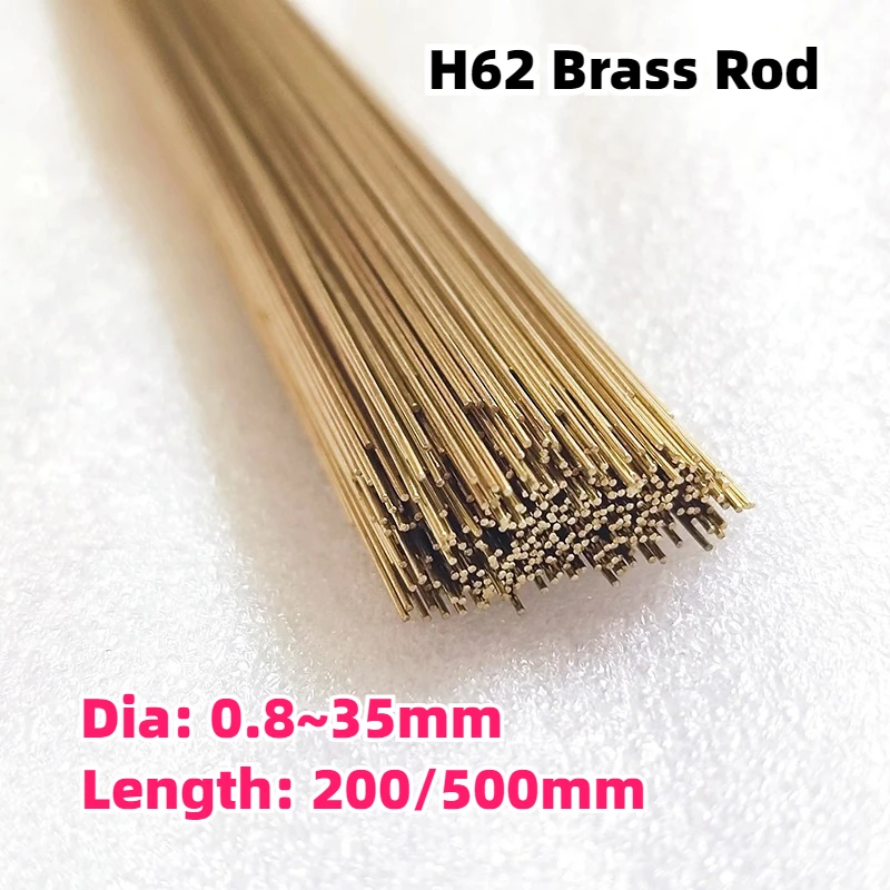 

1Pc Length 200mm 500mm H62 Brass Rod Solid Round Bar Dia 0.8-35mm Thin Small Copper Bar