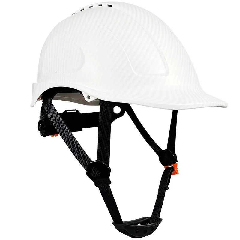 Safety Helmet Full Brim Hard Hat Carbon Fiber Construction Work Cap Lightweight High Strength Railway ABS Protective Hard Hat