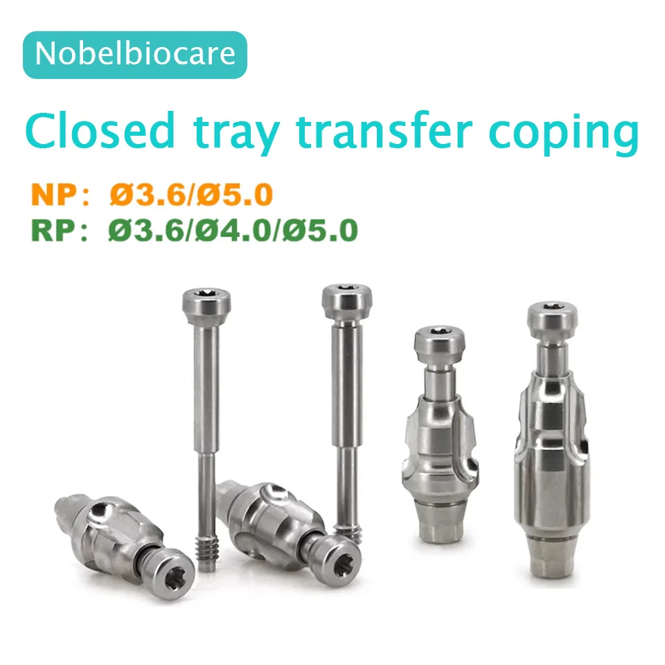 10Pcs Dental Closed Tray Transfer Coping Set Compatible for Nobel Biocare Implant System Laboratory Clinic Impression Supply