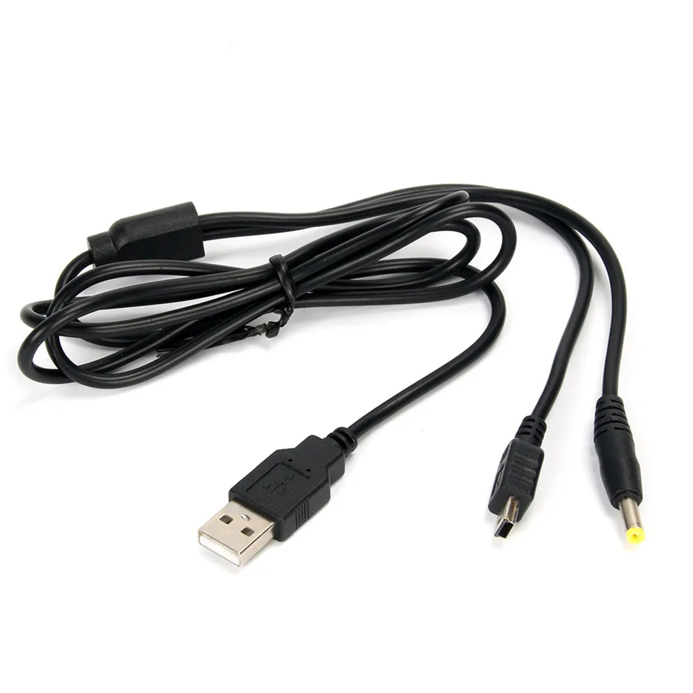 2 In 1 1.2m Cable USB Charger For PSP 1000 2000 3000 USB Charging Plug Charging Cable USB To DC Plug Power Cord Game Accessory