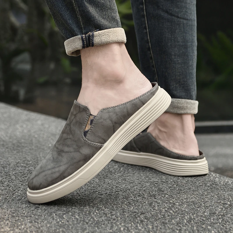 

Повседневные мужские полутапочки. Высокое качество и удобный стиль. Повседневная офисная вечеринка для отдыха. Легкая обувь весны и лета.