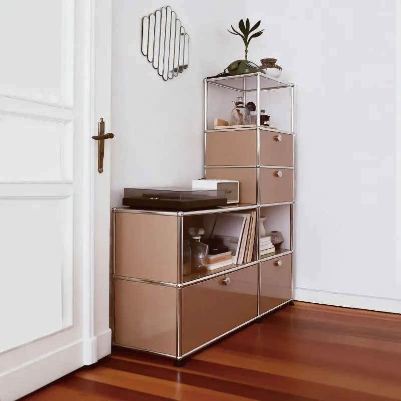 Shoe cabinet antique living room stainless steel storage cabinet module entrance cabinet