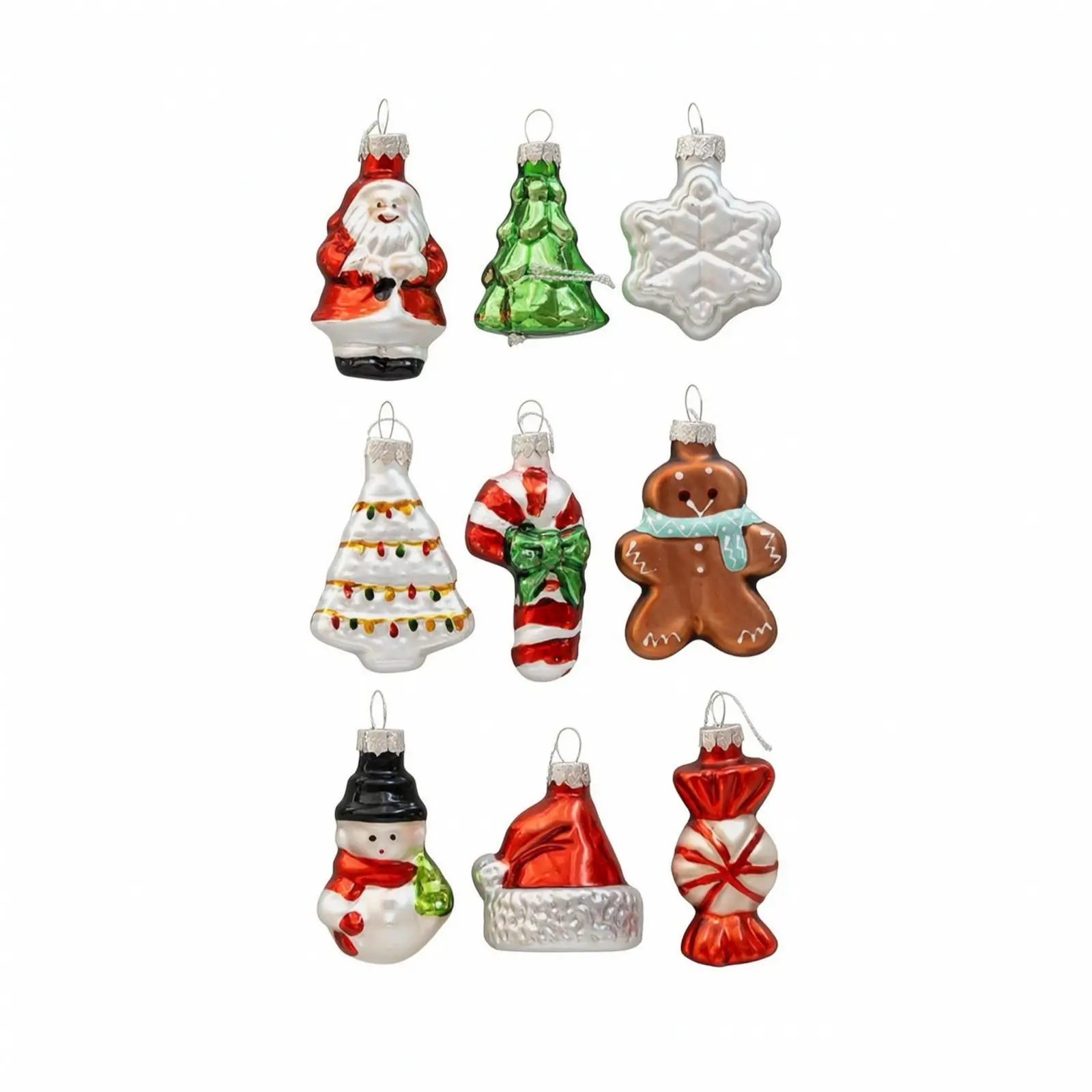 Glass Holiday Tree Hanging Ornament Deco for Christmas Tree Decor with Loop Seasonal Home Winter Wonderland Accent