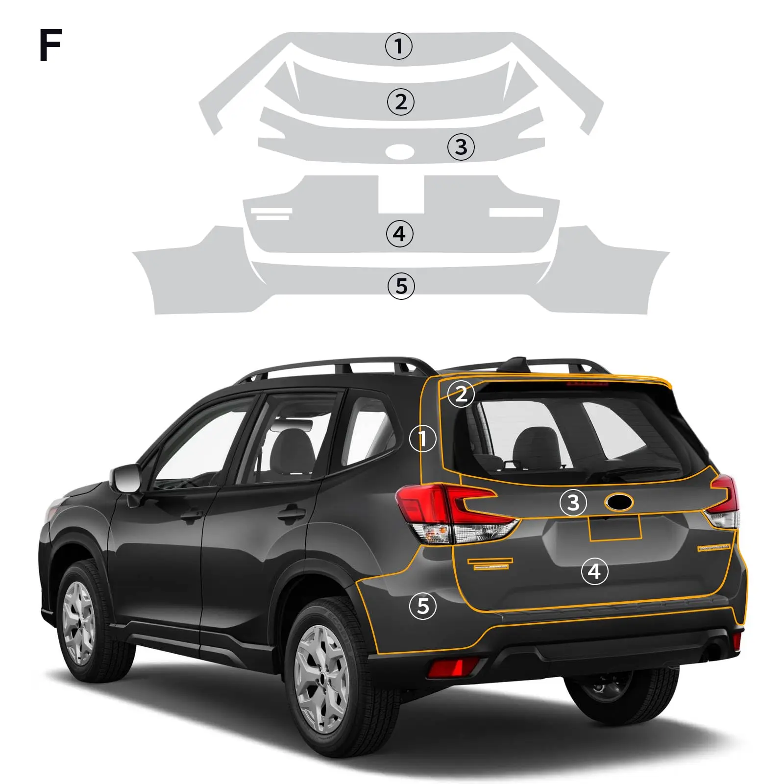 

For Subaru Forester 2022-2024 TPU Bumper Hood Pre-cut PPF Clear Paint Protective Film Custom Anti Scratch Self Healing Shield